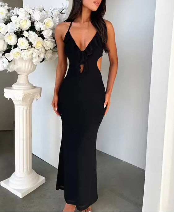 Beautiful High Waisted Slim Fit Sleeveless Sexy Dress For Women Elegant Prom Dress Backless Tight Dress
